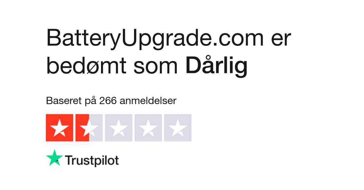 dragt Potentiel forælder Anmeldelser af BatteryUpgrade.com | Læs kundernes anmeldelser af  batteryupgrade.dk