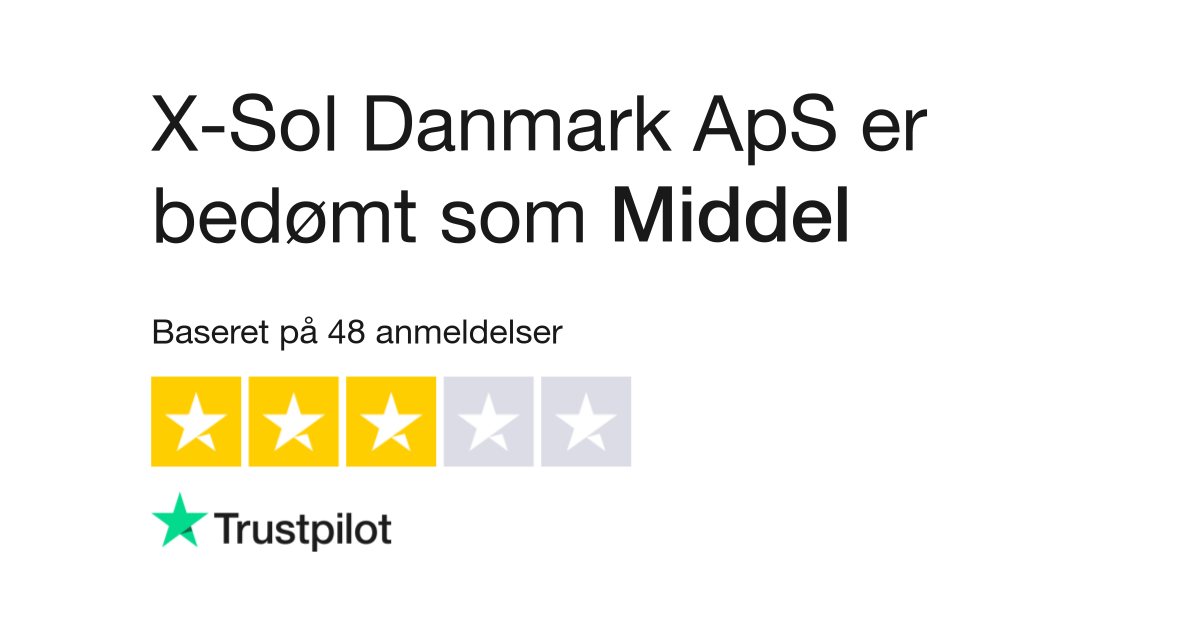køre Uundgåelig Indien Anmeldelser af X-Sol Danmark ApS | Læs kundernes anmeldelser af x-sol.dk