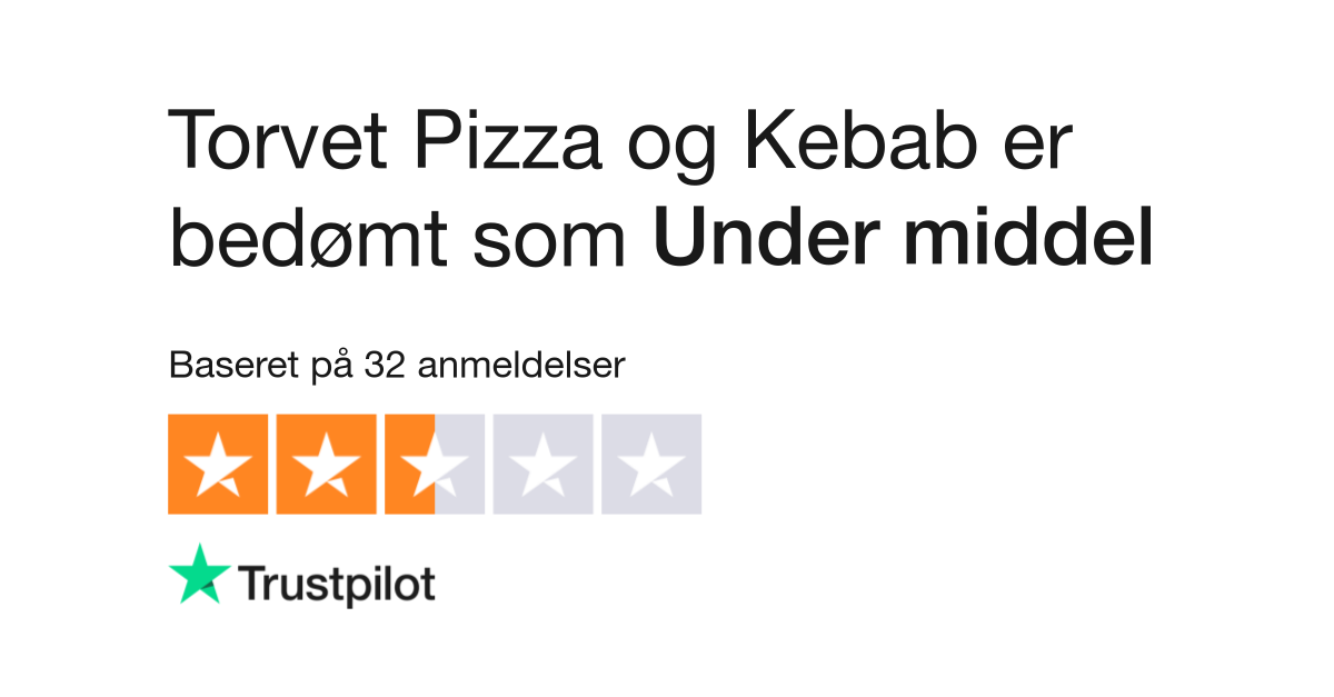 Gør livet Foresee Detektiv Anmeldelser af Torvet Pizza og Kebab | Læs kundernes anmeldelser af  www.torvetspizzaogkebab.dk