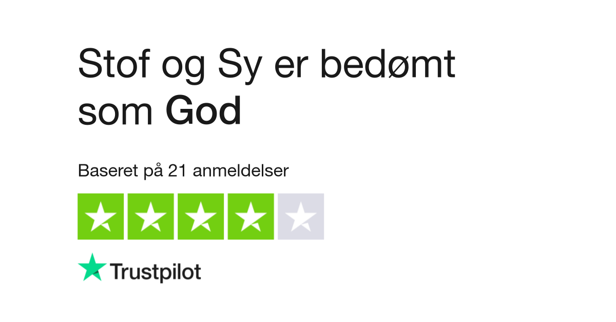 Anmeldelser Stof og Sy | Læs kundernes anmeldelser stofogsy.dk