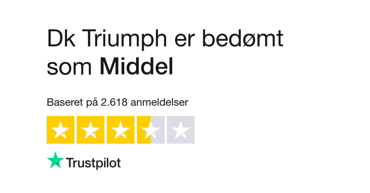 Pas på stressende Afdeling Anmeldelser af Dk Triumph | Læs kundernes anmeldelser af dk.triumph.com
