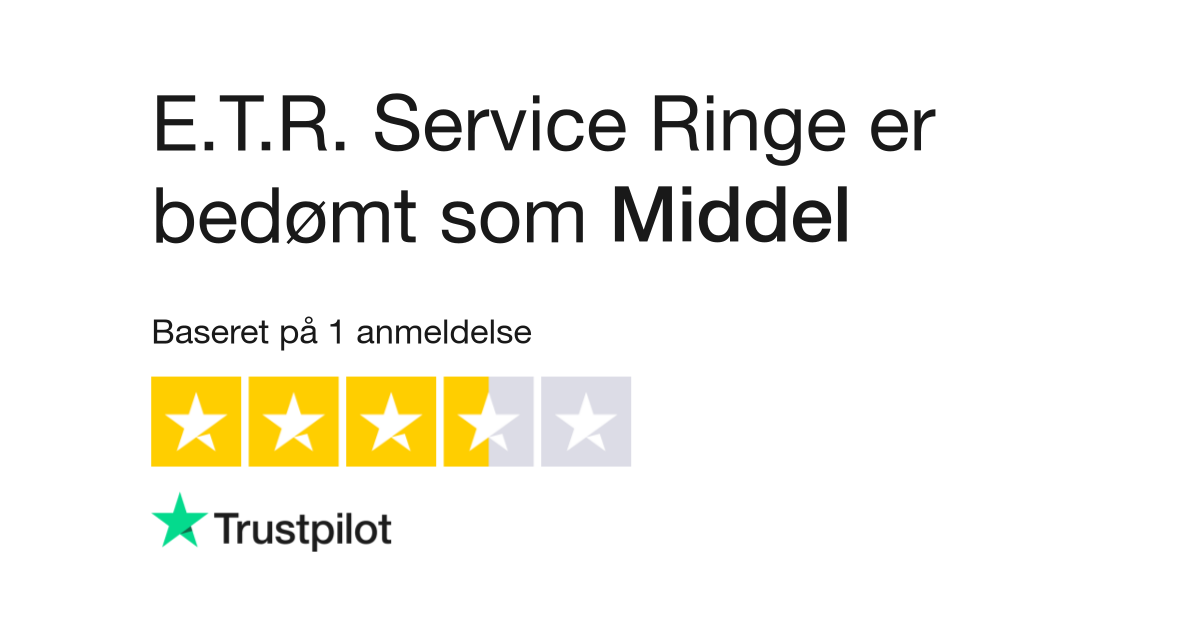 Pligt lejer kit Anmeldelser af E.T.R. Service Ringe | Læs kundernes anmeldelser af etr.dk