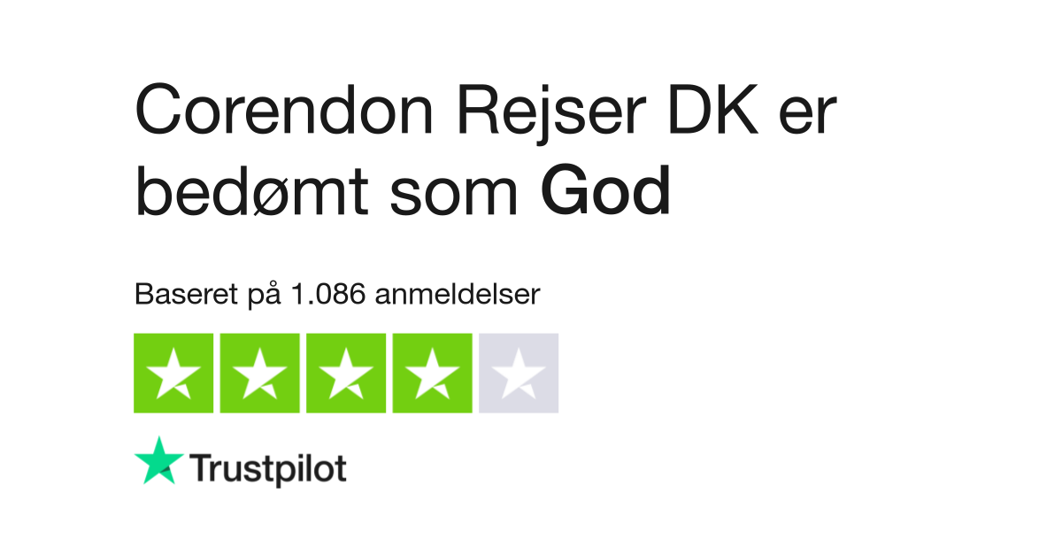 Anmeldelser af Corendon Rejser DK | Læs kundernes anmeldelser af corendon.dk | 6 af