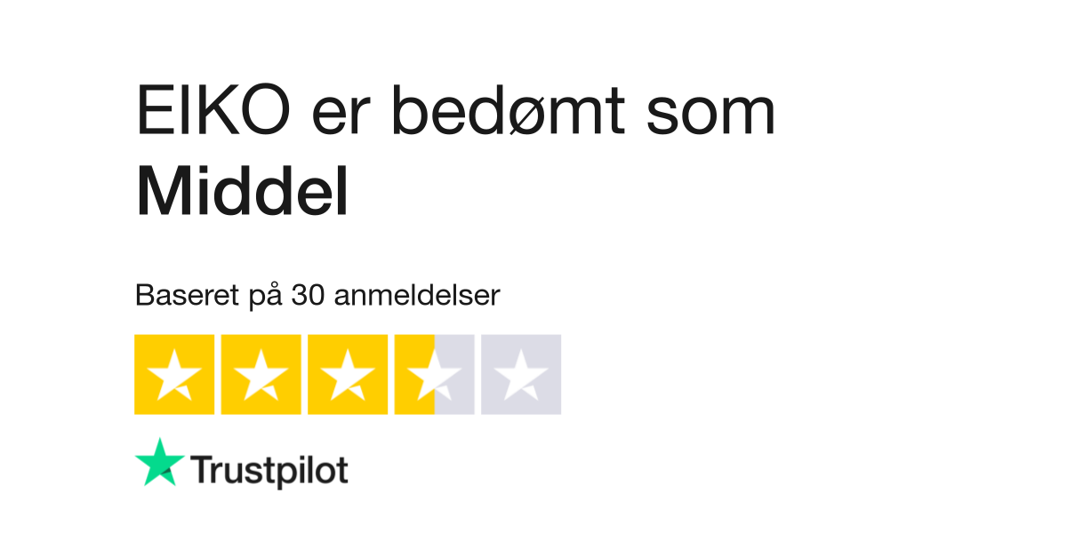 Anmeldelser af EIKO | kundernes anmeldelser af eiko.dk