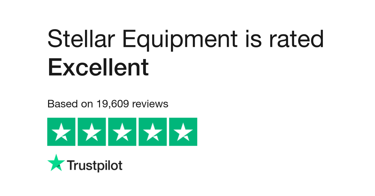 Stellar Equipment is rated "Excellent" with 4.8 / 5 on Trustpilot
