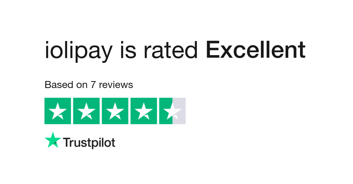iolipay is rated "Excellent" with 4.3 / 5 on Trustpilot